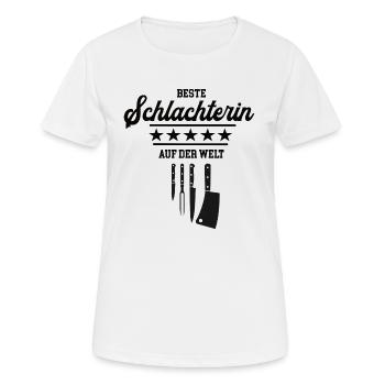 Beste Schlachterin Meisterin Chefin Schlachterei - Frauen T-Shirt atmungsaktiv - Weiß - Vorne - AI Model Female 172 dark (172cm)