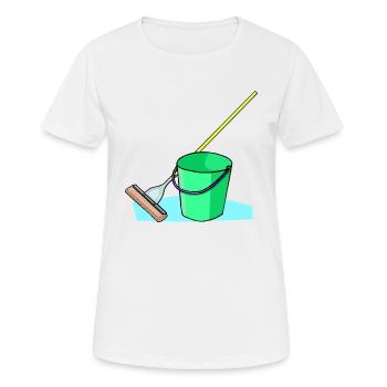 Nettoyage Nettoyage Nettoyage dame balai wischmop53 - T-shirt respirant Femme - blanc - Devant - AI Model Female 172 dark (172cm)