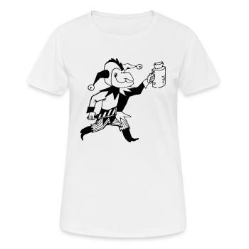 clown harlekin hofnarr kasper komiker narr witzbol - Frauen T-Shirt atmungsaktiv - Weiß - Vorne - AI Model Female 172 dark (172cm)