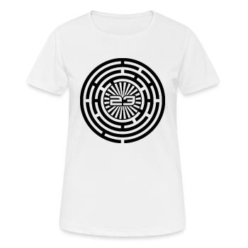 Maze Tekno 23 - Frauen T-Shirt atmungsaktiv - Weiß - Vorne - AI Model Female 172 dark (172cm)
