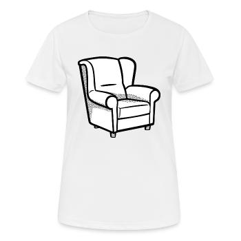 canapé canapé chaise chaise chaise table lamp lampe benc - T-shirt respirant Femme - blanc - Devant - AI Model Female 172 dark (172cm)