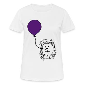Hérisson avec ballon - T-shirt respirant Femme - blanc - Devant - AI Model Female 172 dark (172cm)