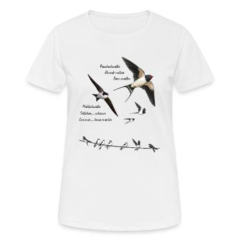 Schwalben am Himmel - Frauen T-Shirt atmungsaktiv - Weiß - Vorne - AI Model Female 172 dark (172cm)