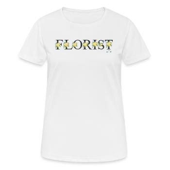 Florist Schriftzug Florist Geschenk Tshirt - Frauen T-Shirt atmungsaktiv - Weiß - Vorne - AI Model Female 172 dark (172cm)