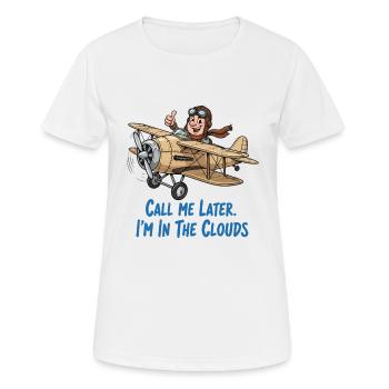 Pilot in the cloudy sky – adventure flyer - Women's Breathable T-Shirt - white - Front - AI Model Female 172 dark (172cm)