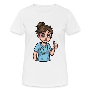 Tired Heroine: Care with Heart & Humor - Women's Breathable T-Shirt - white - Front - AI Model Female 172 dark (172cm)