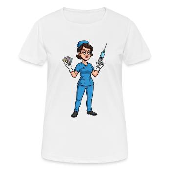 Nurse Humor – Because Nothing Scares - Women's Breathable T-Shirt - white - Front - AI Model Female 172 dark (172cm)