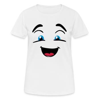 Lachendes Gesicht - Frauen T-Shirt atmungsaktiv - Weiß - Vorne - AI Model Female 172 dark (172cm)
