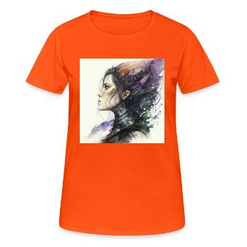 Soulevez comme une fille - T-shirt respirant Femme - orange néon - Devant - AI Model Female 172 dark (172cm)