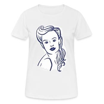 40s / Woman Portrait / Women's Power / minavi - Women's Breathable T-Shirt - white - Front - AI Model Female 172 dark (172cm)