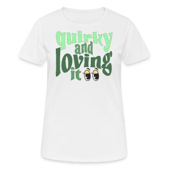 Excentrique et j’adore le vert - T-shirt respirant Femme - blanc - Devant - AI Model Female 172 dark (172cm)