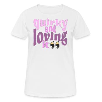 Excentrique et j’adore le rose - T-shirt respirant Femme - blanc - Devant - AI Model Female 172 dark (172cm)