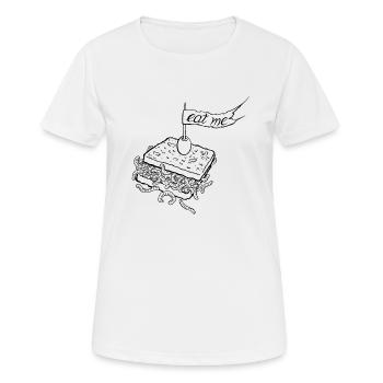 eat me sandwich - Frauen T-Shirt atmungsaktiv - Weiß - Vorne - AI Model Female 172 dark (172cm)