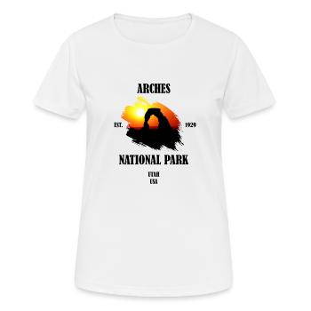 Arches National Park Utah Etats-Unis Stone Arch Geology - T-shirt respirant Femme - blanc - Devant - AI Model Female 172 dark (172cm)