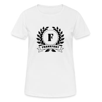 Frankfurt Lorbeerkranz Mainhattan Waldstadion - Frauen T-Shirt atmungsaktiv - Weiß - Vorne - AI Model Female 172 dark (172cm)