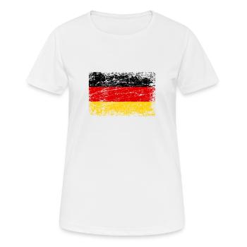 Allemagne allemand drapeau drapeau used-look - T-shirt respirant Femme - blanc - Devant - AI Model Female 172 dark (172cm)