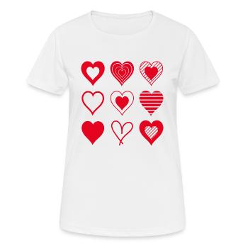 Rote Herzen - Frauen T-Shirt atmungsaktiv - Weiß - Vorne - AI Model Female 172 dark (172cm)