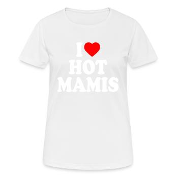 I love hot mamis - T-shirt respirant Femme - blanc - Devant - AI Model Female 172 dark (172cm)
