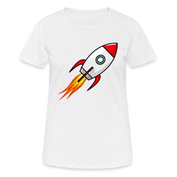 navette spatiale fusée fusée ufo lune vaisseau spatial - T-shirt respirant Femme - blanc - Devant - AI Model Female 172 dark (172cm)