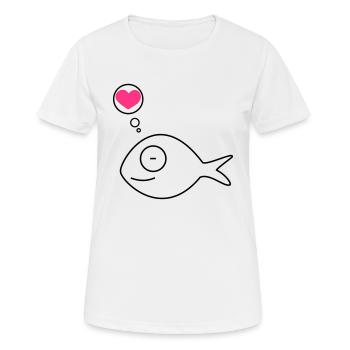 rose amoureuse de poisson - T-shirt respirant Femme - blanc - Devant - AI Model Female 172 dark (172cm)