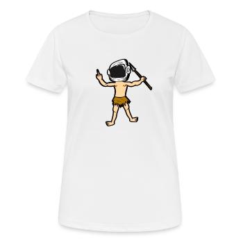 Astronaute homme des cavernes astonauten casque t-shirts - T-shirt respirant Femme - blanc - Devant - AI Model Female 172 dark (172cm)