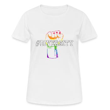 # Diversité - T-shirt respirant Femme - blanc - Devant - AI Model Female 172 dark (172cm)