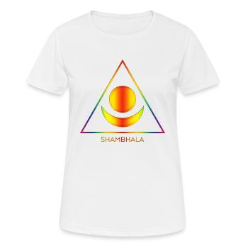 Tibetischer Buddhismus - Shambhala Symbol 4 - Frauen T-Shirt atmungsaktiv - Weiß - Vorne - AI Model Female 172 dark (172cm)