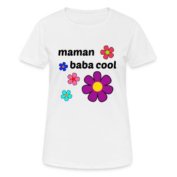 maman Baba Cool - T-shirt respirant Femme - blanc - Devant - AI Model Female 172 dark (172cm)