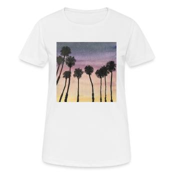 Palmiers au lever du soleil au coucher du soleil - T-shirt respirant Femme - blanc - Devant - AI Model Female 172 dark (172cm)