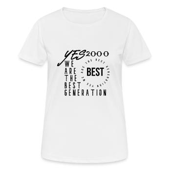 yes we are the best generation 2000 - T-shirt respirant Femme - blanc - Devant - AI Model Female 172 dark (172cm)