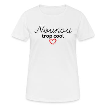 Nounou Trop Cool - T-shirt respirant Femme - blanc - Devant - AI Model Female 172 dark (172cm)