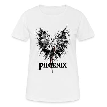 Phoenix aus der Asche Zeichnung Geschenkidee - Frauen T-Shirt atmungsaktiv - Weiß - Vorne - AI Model Female 172 dark (172cm)
