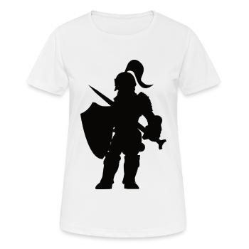 Elegantes Schwarzer Ritter Silhouetten Design - Frauen T-Shirt atmungsaktiv - Weiß - Vorne - AI Model Female 172 dark (172cm)