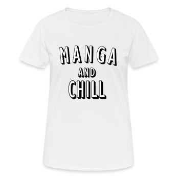 Manga et Chill - T-shirt respirant Femme - blanc - Devant - AI Model Female 172 dark (172cm)