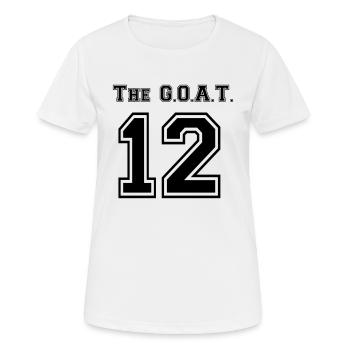 Le GOAT 12 - T-shirt respirant Femme - blanc - Devant - AI Model Female 172 dark (172cm)