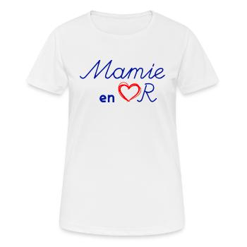 Mamie en or Citation Grand-Mère D'Amour - T-shirt respirant Femme - blanc - Devant - AI Model Female 172 dark (172cm)