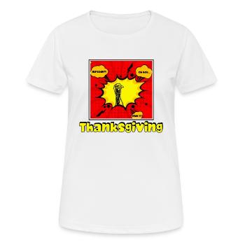 Dinde de dessin animé - T-shirt respirant Femme - blanc - Devant - AI Model Female 172 dark (172cm)
