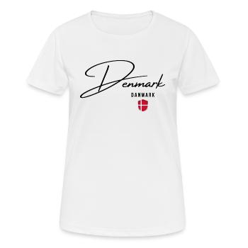 Flagge von Dänemark, dänischer Stolz - Frauen T-Shirt atmungsaktiv - Weiß - Vorne - AI Model Female 172 dark (172cm)