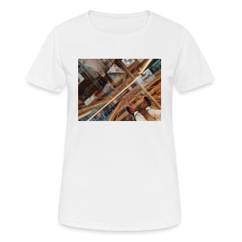 Looking Down - Frauen T-Shirt atmungsaktiv - Weiß - Vorne - AI Model Female 172 dark (172cm)