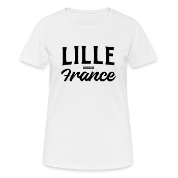 Retro Lille Frankreich Schriftzug - Frauen T-Shirt atmungsaktiv - Weiß - Vorne - AI Model Female 172 dark (172cm)