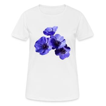 blaue Blumen - Frauen T-Shirt atmungsaktiv - Weiß - Vorne - AI Model Female 172 dark (172cm)