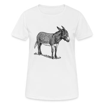 Esel - Frauen T-Shirt atmungsaktiv - Weiß - Vorne - AI Model Female 172 dark (172cm)