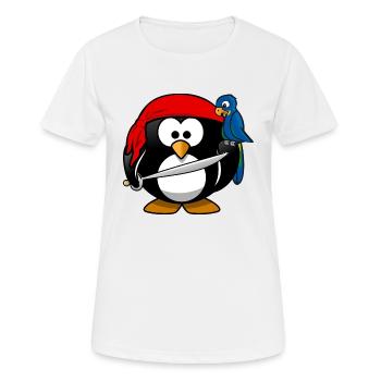 Pirat Tux - Frauen T-Shirt atmungsaktiv - Weiß - Vorne - AI Model Female 172 dark (172cm)