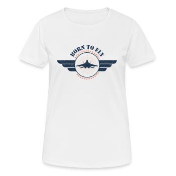 Born to Fly - Women's Breathable T-Shirt - white - Front - AI Model Female 172 dark (172cm)