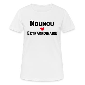 Nounou Extraoridnaire Humour Pour Ma Nounou - T-shirt respirant Femme - blanc - Devant - AI Model Female 172 dark (172cm)