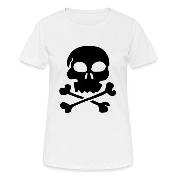 totenkopf - Frauen T-Shirt atmungsaktiv - Weiß - Vorne - AI Model Female 172 dark (172cm)