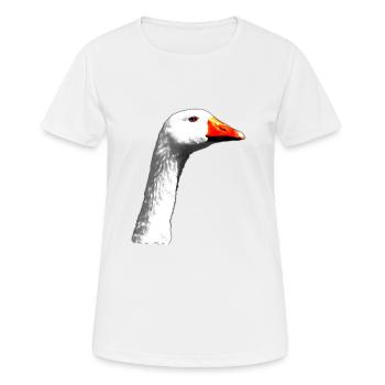 Gans - Frauen T-Shirt atmungsaktiv - Weiß - Vorne - AI Model Female 172 dark (172cm)