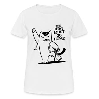 Chat Must Go Home - T-shirt respirant Femme - blanc - Devant - AI Model Female 172 dark (172cm)