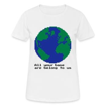 All your base - Frauen T-Shirt atmungsaktiv - Weiß - Vorne - AI Model Female 172 dark (172cm)