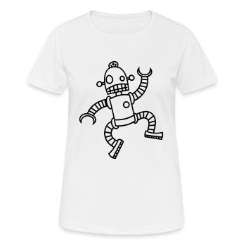Roboter - Frauen T-Shirt atmungsaktiv - Weiß - Vorne - AI Model Female 172 dark (172cm)